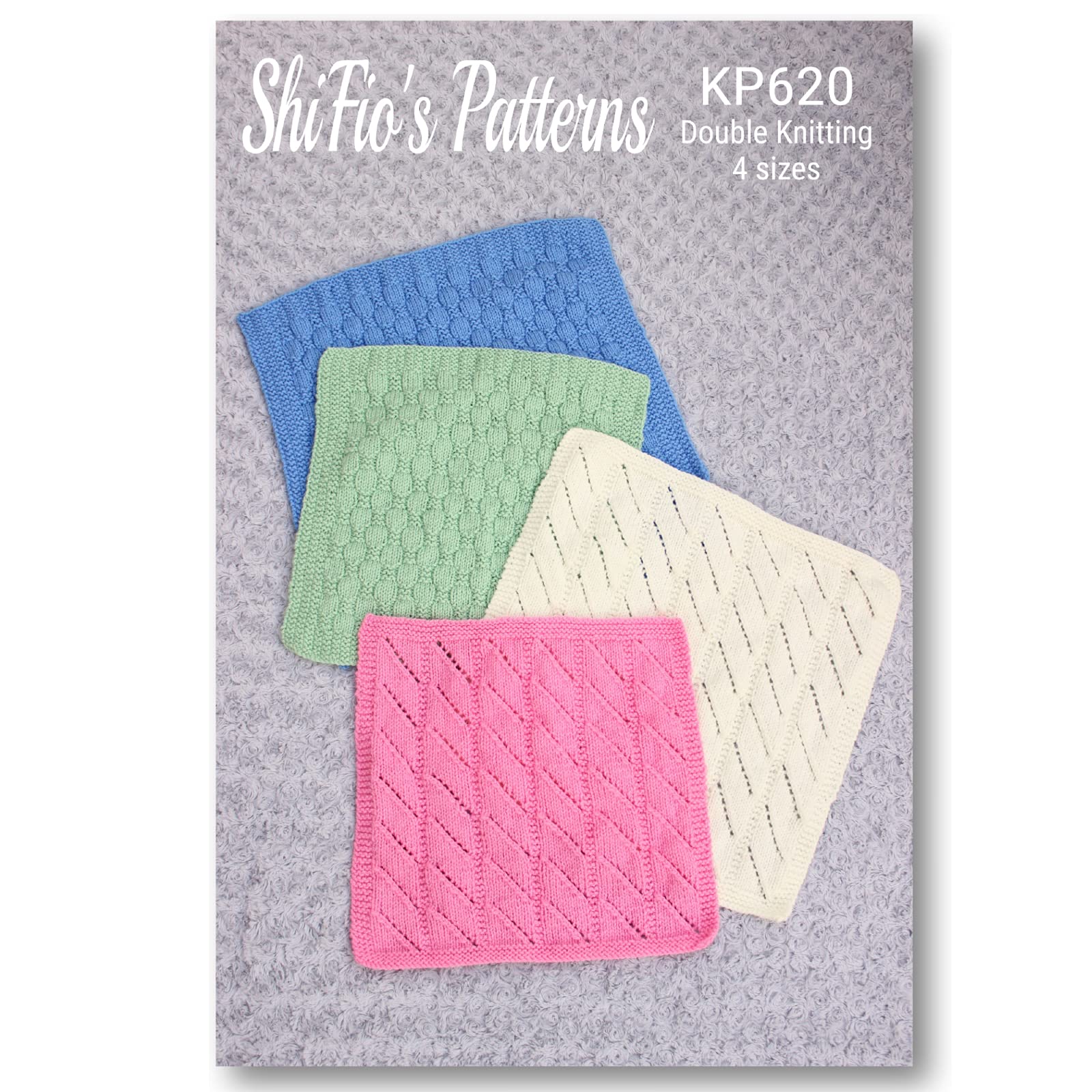 Knitting Pattern for Doll Blankets in 4 Sizes - Fits 10" to 16" Dolls, Double Knit, KP620