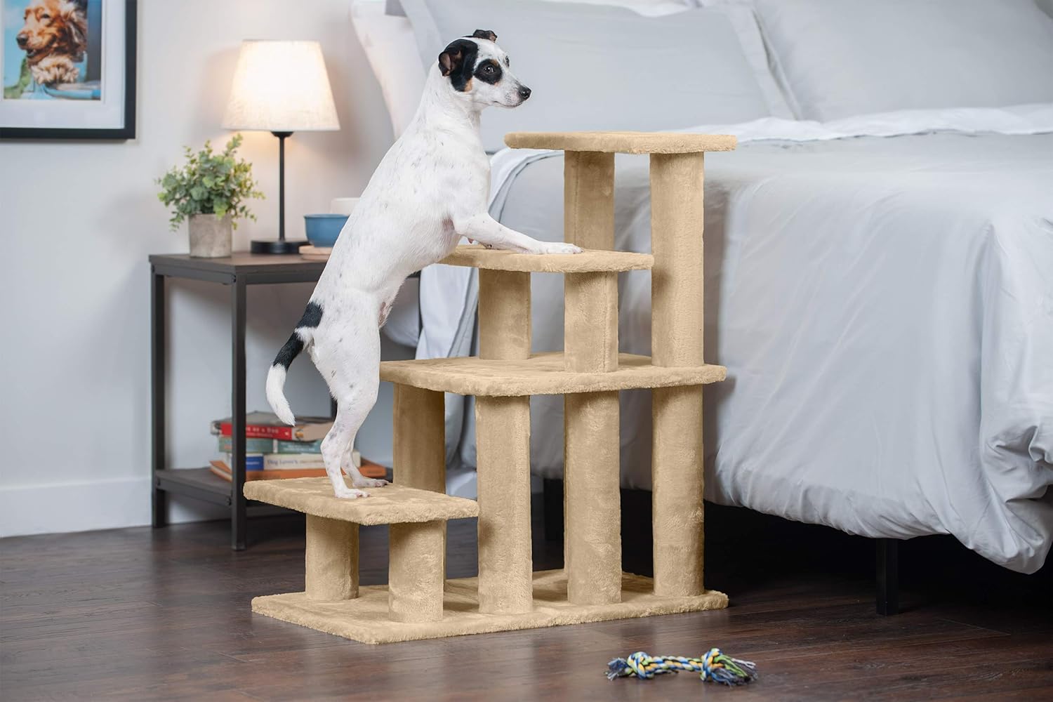 Furhaven Pet Stairs - Steady Paws Easy Multi-Step Pet Stairs Assist Ramp for Dogs and Cats, Gray, 4-Step : Pet Supplies