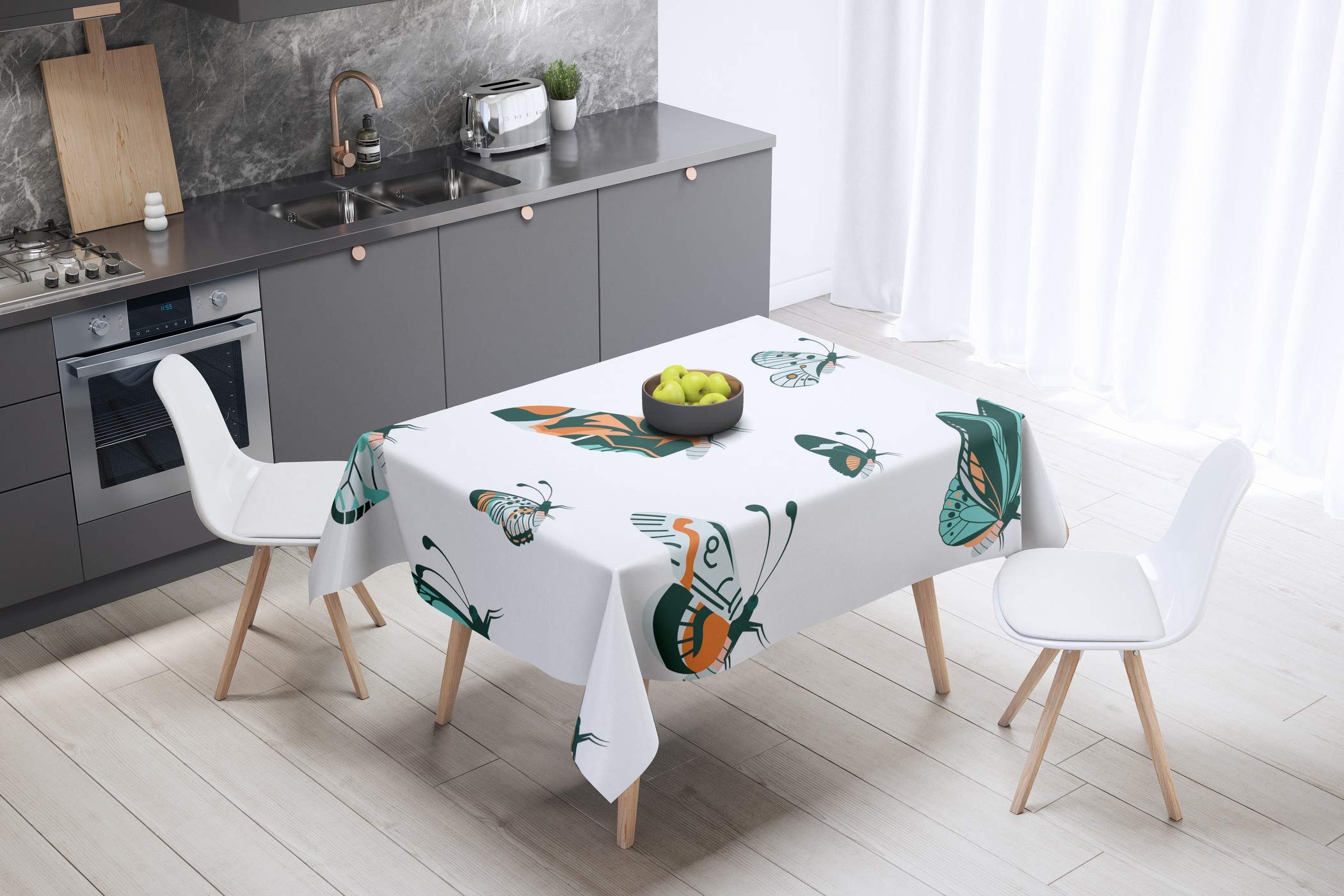 Bonamaison Kitchen Decoration, Tablecloth, 140cm x 140cm - Designed and Manufactured in Turkey