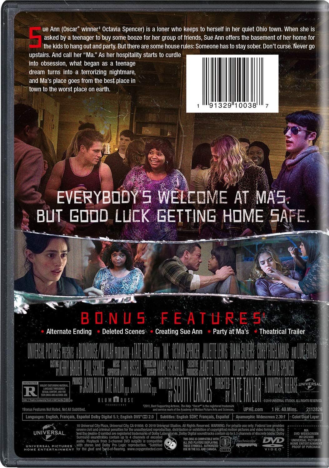 Amazon Com Ma 19 Dvd Octavia Spencer Juliette Lewis Diana Silvers Corey Fogelmanis Luke Evans Tate Taylor Jason Blum Tate Taylor John Norris Scotty Landes Movies Tv