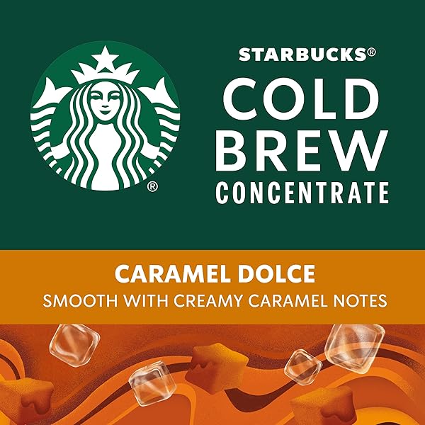 STARBUCKS COLD BREW COFFEE CONCENTRATE, CARAMEL DOLCE FLAVORED ICED COFFEE, 32 FL OZ