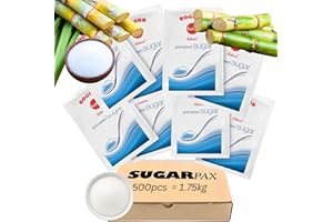 White Sugar Sachets – 500 Single Serve Packs (1.75kg) – Ideal for Coffee, Tea, Baking, Offices, Cafes, Travel & Events, Sugar