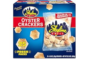 Skyline Chili Original Oyster Crackers – Snack & Soup Topping for Chili, Salads & More – 0g Trans Fat, No Preservatives, Individually Wrapped 0.9 oz Bags, Pack of 25