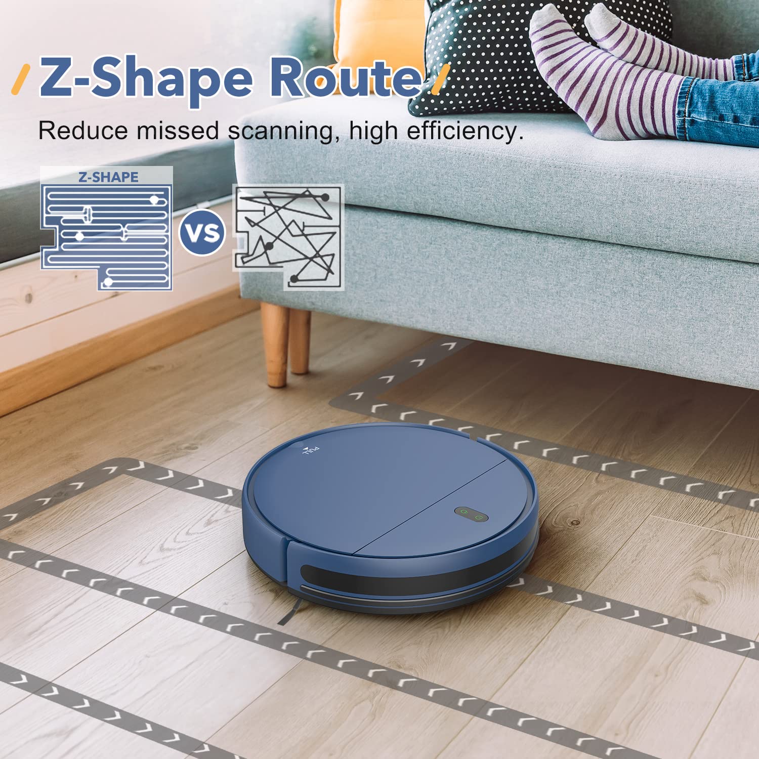 UMMUND Robot Vacuum and Mop Combo, 2 in 1 Robotic Vacuum Cleaner, with WiFi/App/Voice, Schedule Settings, Self-Charging, Ideal for Hard Floor, Pet Hair and Low Pile Carpet - Image 6