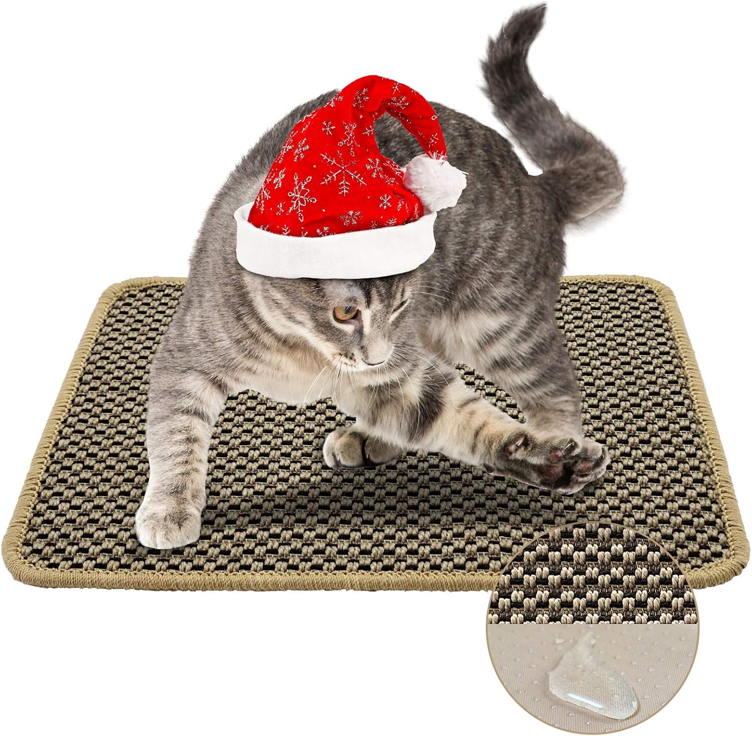 MARUNDA Newest Cat Scratching Mat, Natural Sisal Scratch Mat, Horizontal Cat Floor Scratching