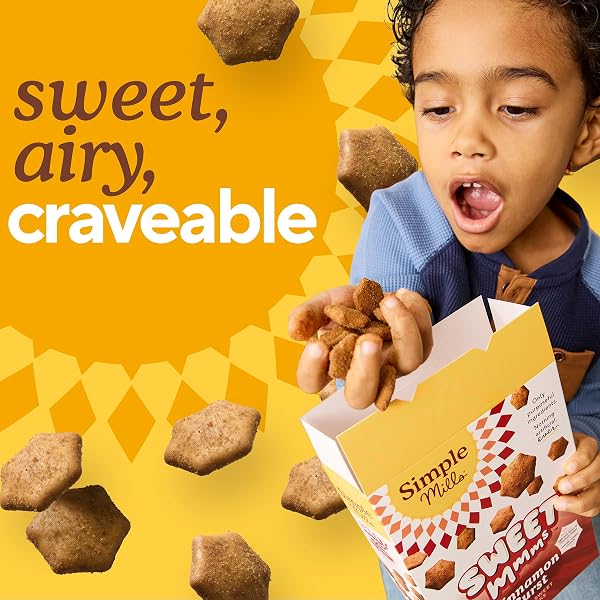 SIMPLE MILLS CINNAMON BURST SWEET MMMS BAKED SWEET SNACKS, BITE-SIZED GLUTEN FREE CINNAMON SNACKS SWEETENED WITH COCONUT SUGAR, LIGHT AND AIRY CRISPY TEXTURE, 1 PACK, 4 OZ