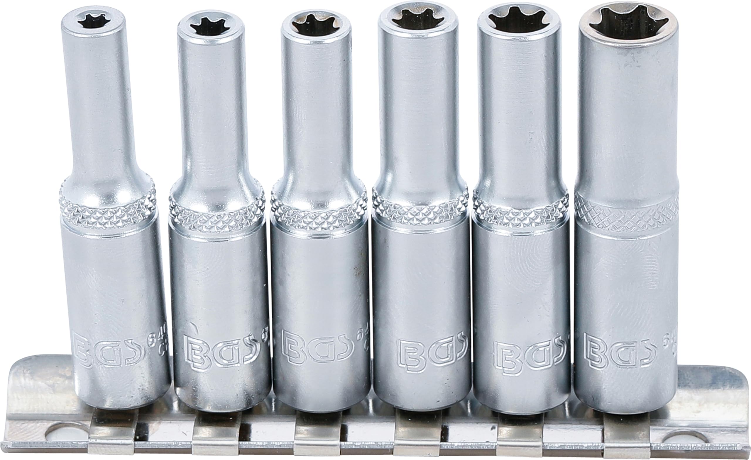 BGS 6403 | Socket Set, E-Type, deep | 6.3 mm (1/4") Drive | E4 - E10 | 6 pcs.