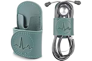 QIELIZI Stethoscope Holder Hip Clip.Night Shift Nurse Essentials Organizer,3M Littmann Stethoscope Belt Clip for Scrubs, Nursing Tools Holster Case,Teaching Stethoscope Holder (1-Dark Green)