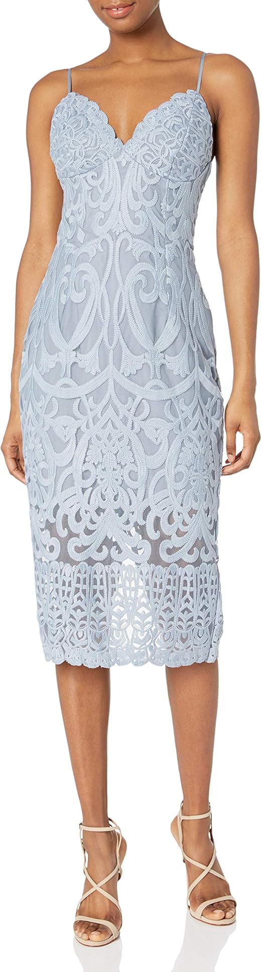 bardot gia lace pencil dress