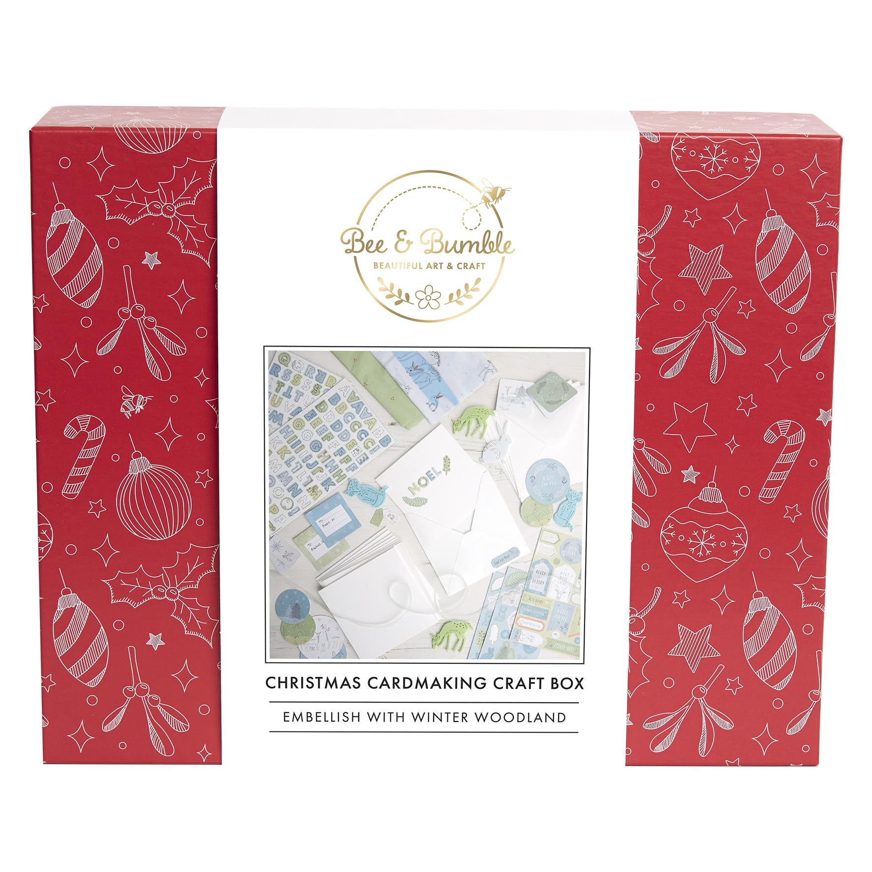 Bee & Bumble Christmas Cardmaking Crafting Kit - Winter Wonderland, Craft Making Papercraft Supplies Box, for Scrapbooking, Making Personalised Handmade Cards for Christmas, A Crafters Companion