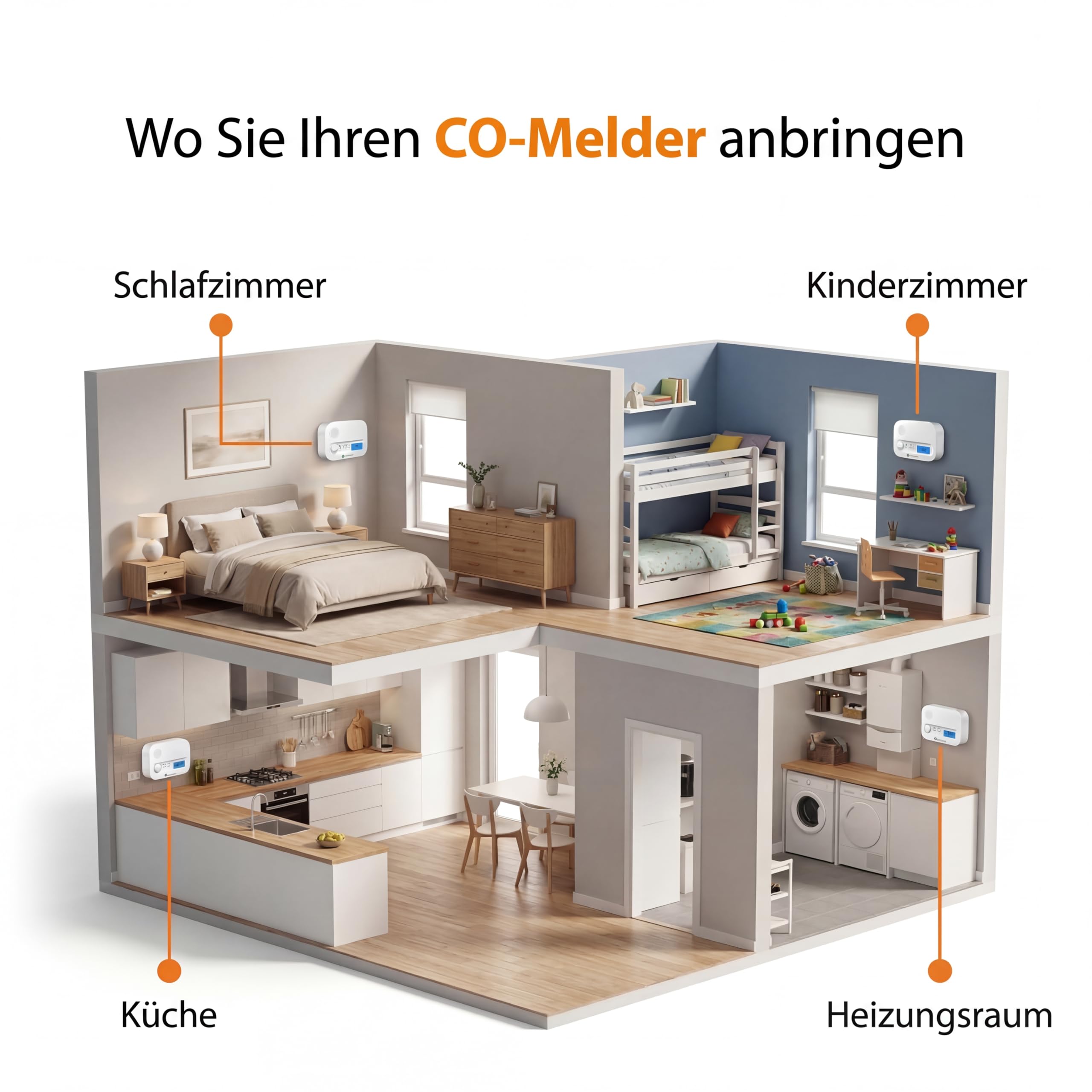 Smartwares Kohlenmonoxid melder, 10 Jahre Sensor, 1.5 Testsieger Wertung, mit Display und Testknopf - FGA-13041 9