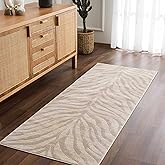 Hauteloom Zebra Animal Zebra Print Runner Rug for Living Room Hallway, Kitchen - Distressed Faded Style - Cream, White, Beige
