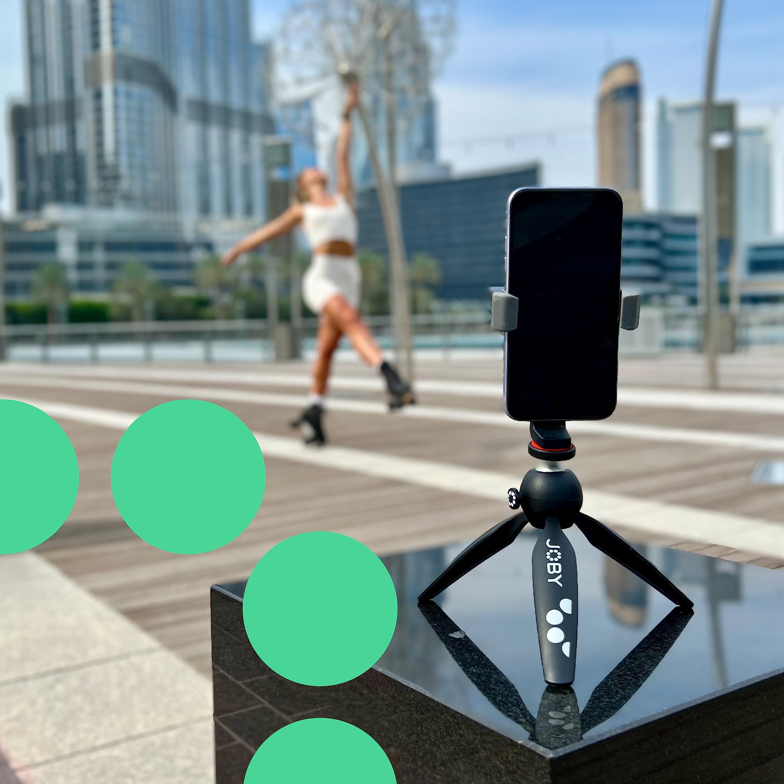 JOBY HandyPod 2, Table Top Tripod with BallHead, Handheld Phone Tripod for Smartphones, Action Cam and Mirrorless Cameras or Devices up to 1.0Kg (2.2lbs), Black