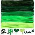 Peryiter 500 Pieces Pipe Cleaners Chenille Stems 12 Inch Craft Supplies Bulk for DIY Art and Craft Projects Creative Gift Wrapping Party Decorations(Green)