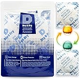 Dry & Dry Orange Indicating Silica Gel Packets Desiccants - Food Safe Silica Gel, Desiccant Packs for Food Storage - 6 Packets (50 Gram)