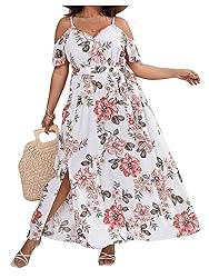 Floerns Women's Plus Size Cold Shoulder Short