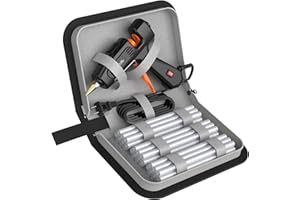 IZIO Hot Glue Gun with 21 Glue Sticks7/16") &Storage Pouch - 100W Fast Heating (2-3 Min), Heavy Duty DIY Starter Kit for Crafts, Fabric, Wood, Home Repairs,Non-Drip Precision Nozzle, ergonomic|Black