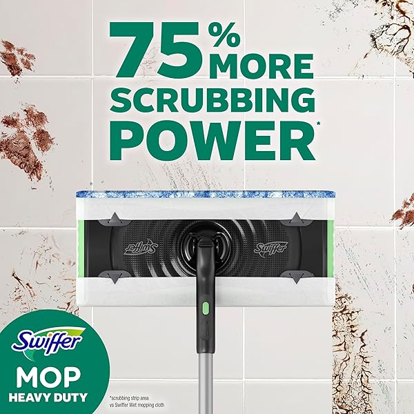 SWIFFER HEAVY DUTY MOP WET MULTI-SURFACE CLOTH REFILLS FOR FLOOR MOPPING AND CLEANING, PET WITH FEBREZE ODOR DEFENSE, 20 COUNT