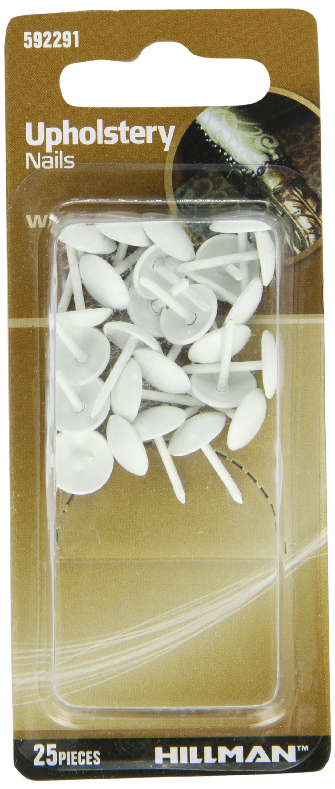 Photo 1 of The Hillman Group 592291 Upholstery Nails, White, 25-Pack