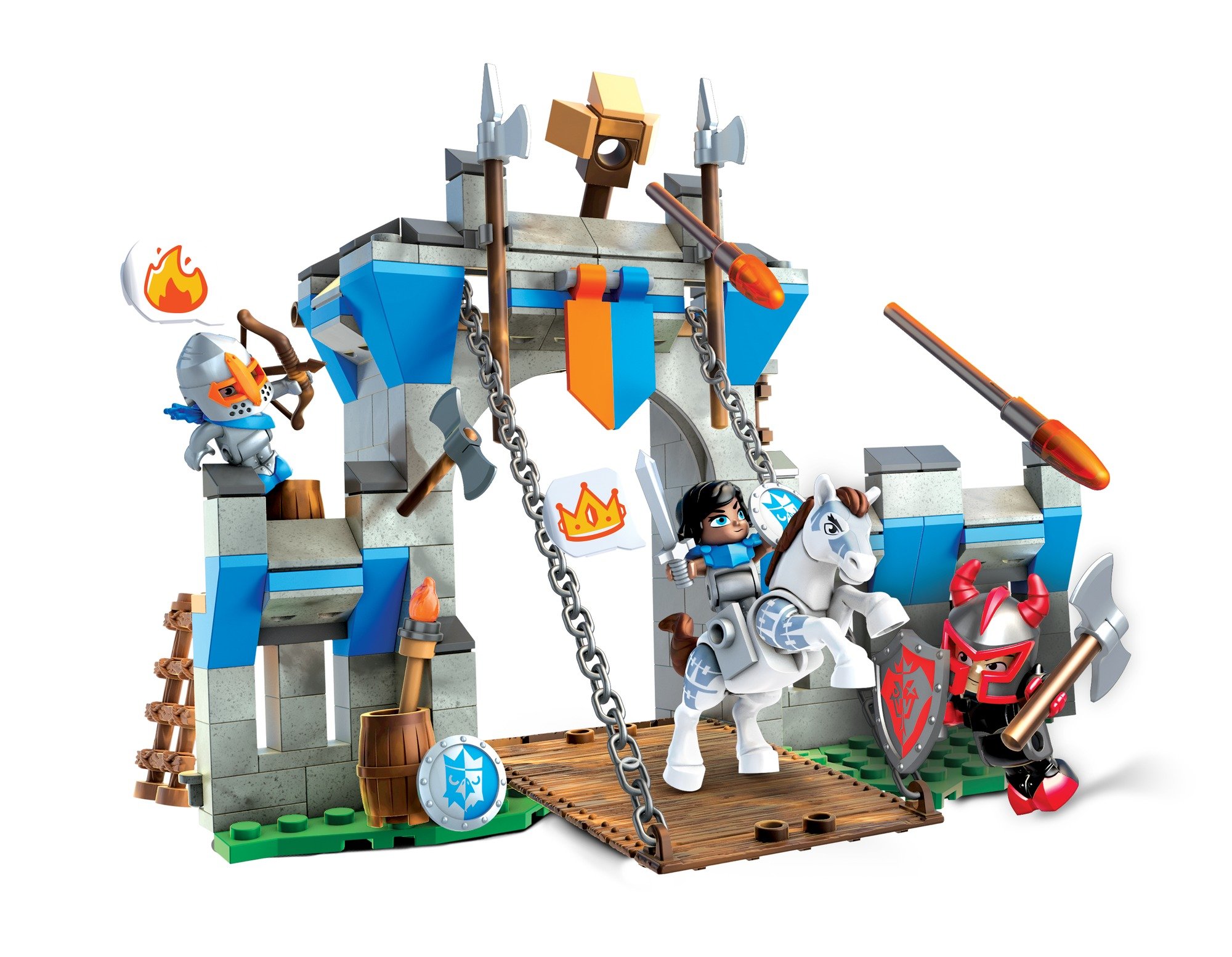 Mega Construx World - Dragon Castle Clash 238 Piece Toy Playset with 3 Figures - Mega Bloks - FNY18