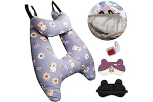 TUMAHE Car Pillow for Kids, Kids & Adults Car Neck Head Support Cushion Set,Travel car seat Safety Pillow,h Shape car Sleeping Pillow Kids,Pillow case can be Disassembled and Washed (E)