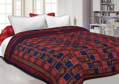 Namaste India Double Bed Size Jaipuri Cotton Printed Winter AC Quilt - (King Size, Multicolour)