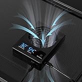 GeeKoit Reptile Terrarium Thermometer Hygrometer with Dehumidifier Ventilation Fan for Pet Rearing Box Reptile Tank LED Digital Thermometer and Humidity Gauge for Snake Bearded Dragon Gecko
