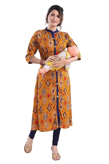 Rayon Cotton Feeding Kurtis for Women with Zippers 849