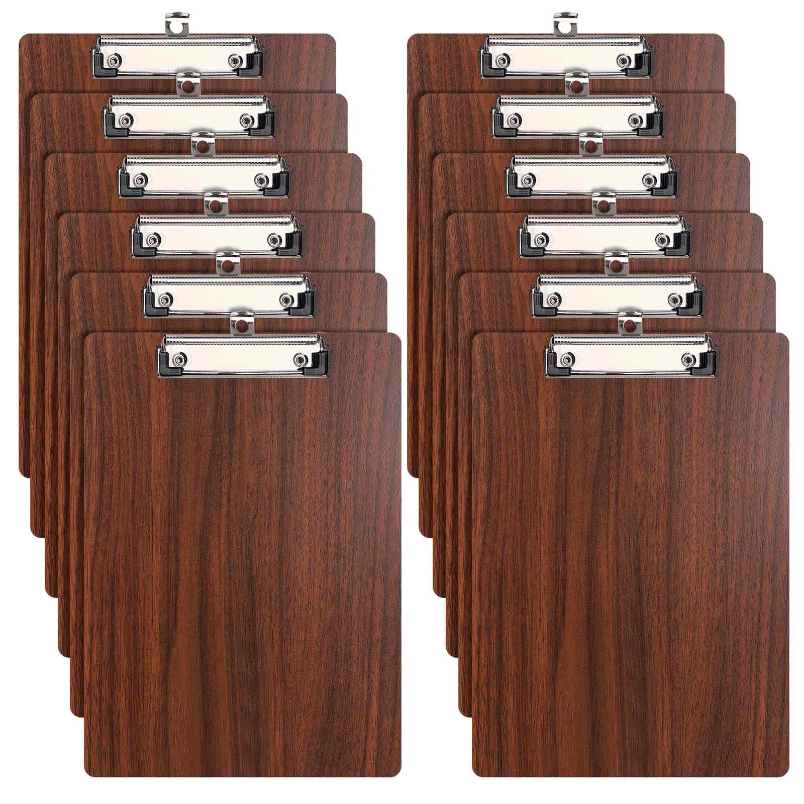 A4 Clipboard,12 Pack Clip Board with Low Profile Clip and Hanging Hole,A4 Wooden Clipboards Hardboard