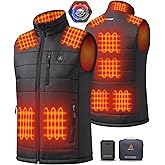 GOTOBI Heated Vest for Men with 16000mAh 7.4V Battery Pack, Ergonomic 9 Heating Zones, Smart Temp Control Men's Heated Vest