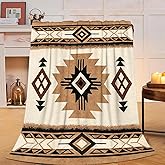 Abstract Blanket Southwestern Boho National American Throw Blanket Mexican Soft Cozy Fleece Fuzzy Plush Flannel Blankets Gifts for Women Girls Men Adults Kids 50"X40"