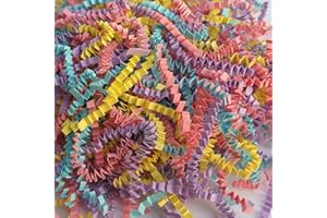 BOXHOME Shred Paper Filler (1/2LB) Crinkle Cut Paper for Wrapping & Filling Gift Baskets and Gift Boxes - Macaron Color: Light Pink, Purple, Green and Yellow