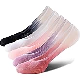 FOOT AMAZING Women's No Show Liner Socks 8 Pack Low Cut Non Slip Footies Invisible Socks for Flat Boat