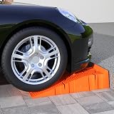 DURHAND 2 Pack Car Ramps 5 Ton Heavy Duty Plastic Vehicle Ramp Orange 91x30x21cm view 2