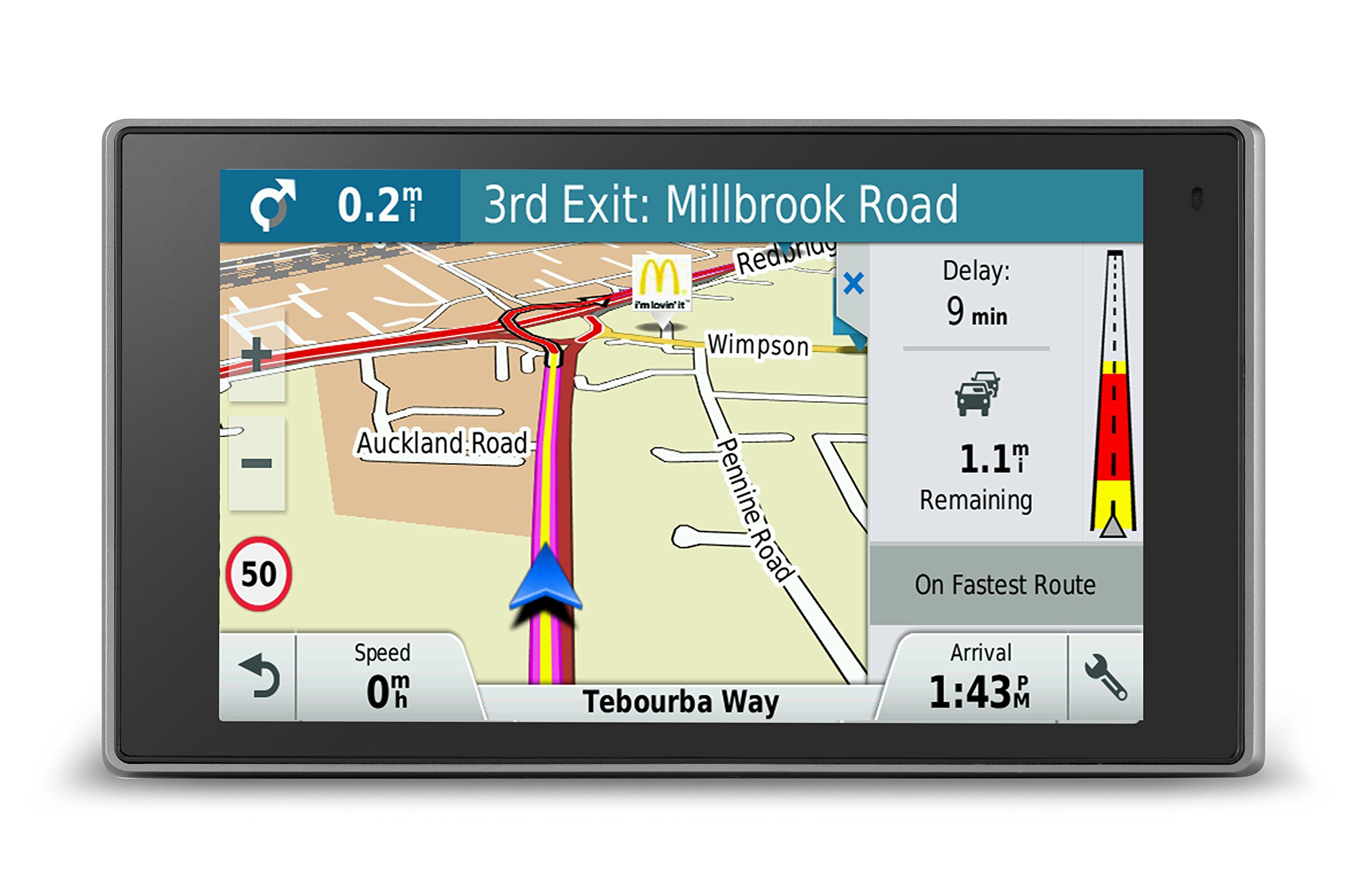 Garmin DriveLuxe 50LMT-D EU 5-Inch Satellite Navigation System with Lifetime Map Updates and Digital Traffic for UK, Ireland and Full Europe