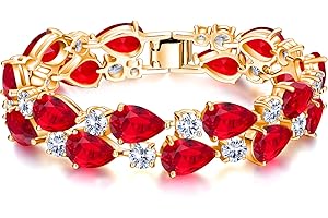 EVER FAITH Women's Prong Cubic Zirconia Vintage Style Dual Layer Tear Drop Bracelet