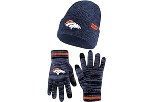 Ultra Game Youth NFL Official Super Soft Marl Knit Winter Beanie Knit Hat with Extra Warm Touch Screen Gloves