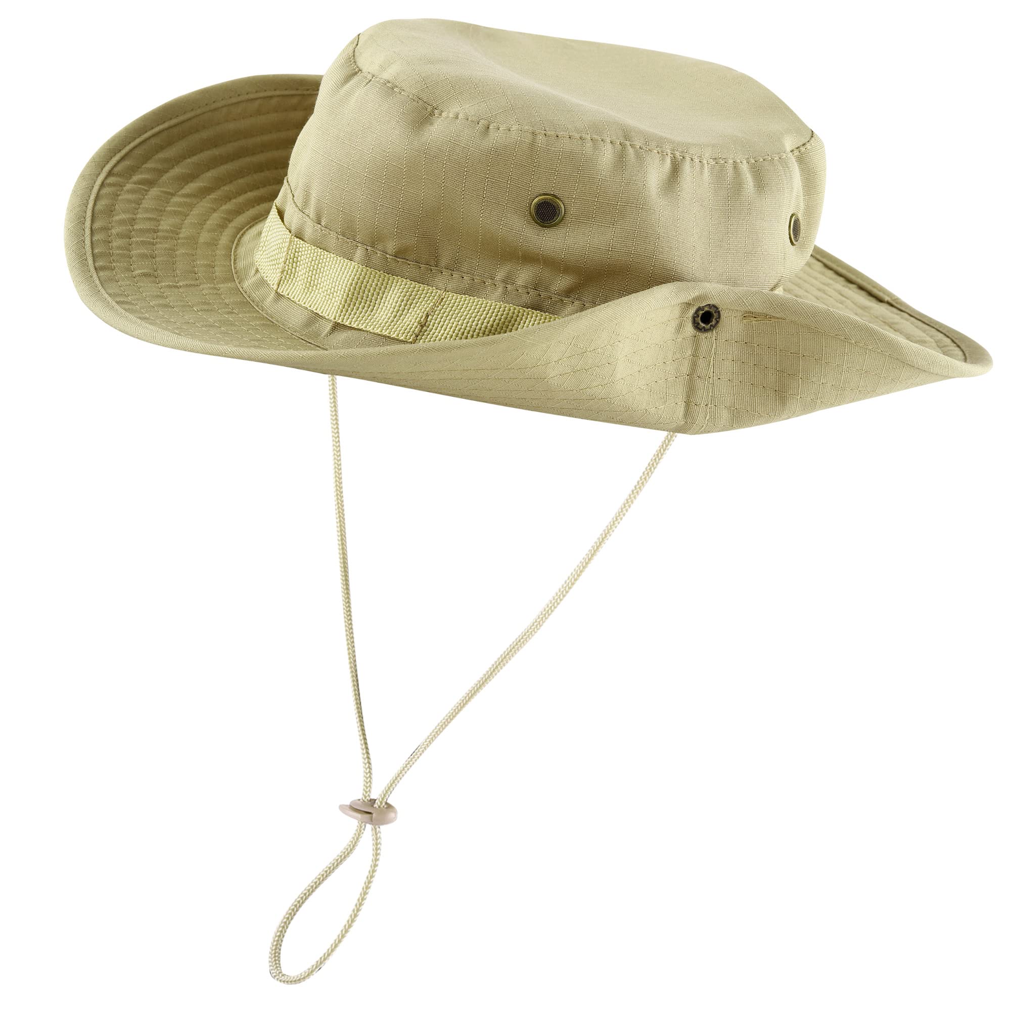 FALETO Men's Khaki Bucket Hat with Adjustable Strap, Wide Brim, Breathable, Perfect for Fishing, Hiking, Gardening, Camping — image 1