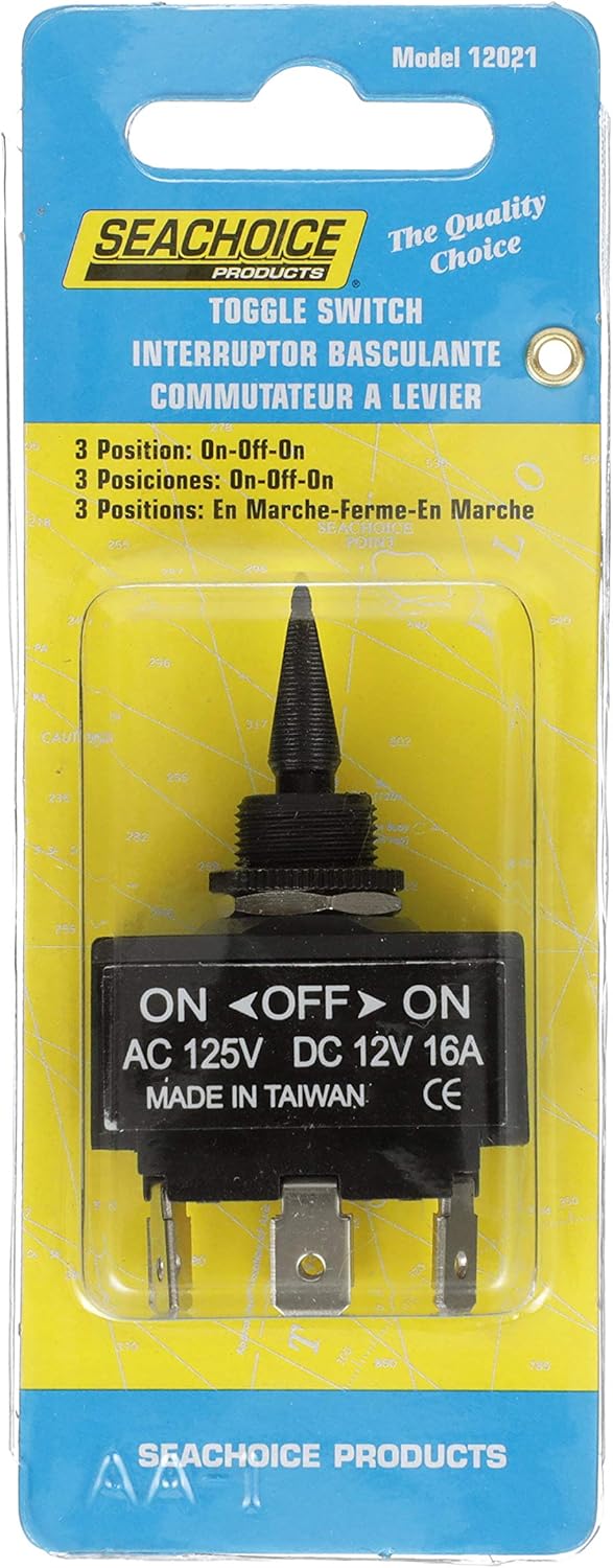 SEACHOICE 12021 3- Position Toggle Switch On/Off/On: Sports & Outdoors