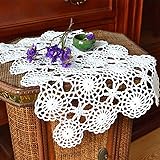 Merryfeel Handmade Crochet Lace Placemats,100% Cotton Crochet Placemats White,Packed in Gift Box- Set of 4-12x17 Inch