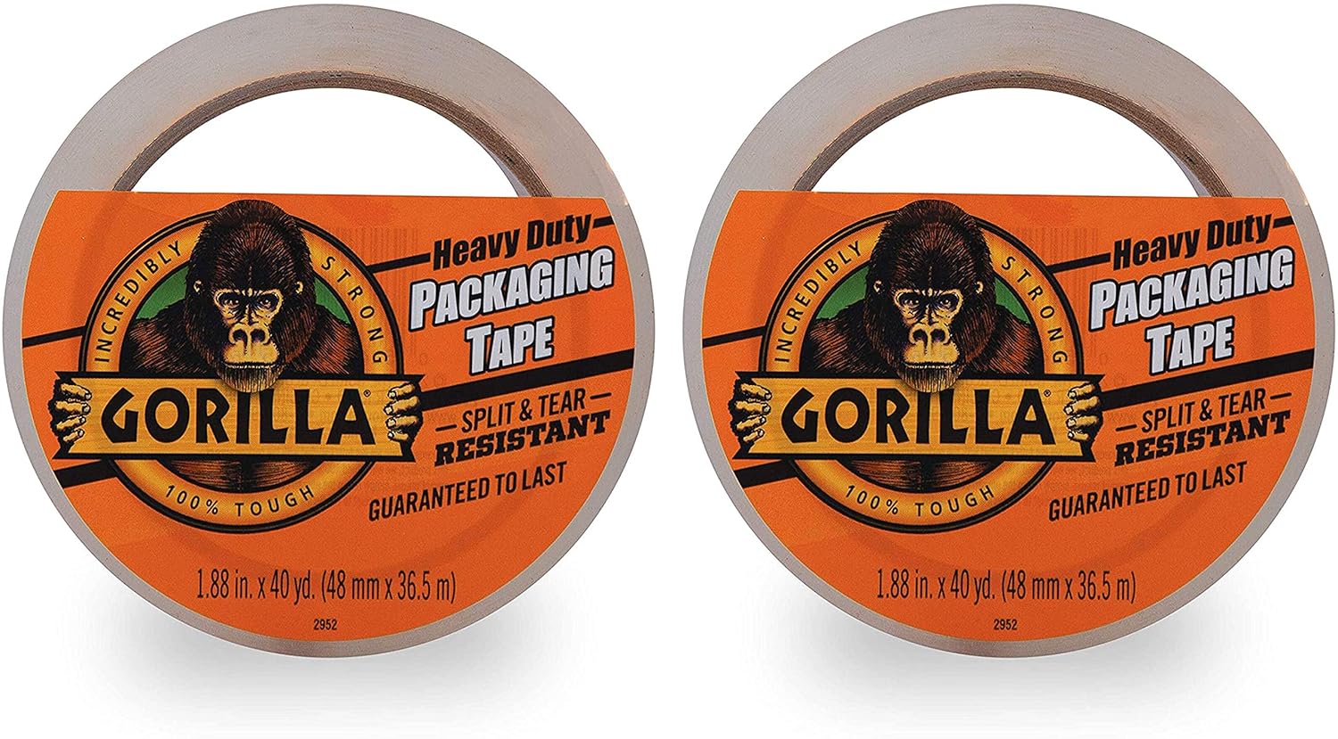 Gorilla Heavy Duty Large Core Packing Tape for Moving, Shipping and Storage, 1.88" x 40 yd, Clear, (Pack of 2): Industrial & Scientific