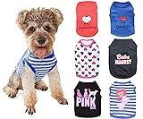 6 Packs Girl Dog Shirts Small Dog Girl Clothes