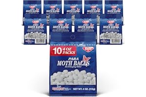 Enoz Para Moth Balls for Insects, Kills Clothes Moths and Carpet Beetles, No Clinging Odor, 4 oz. (Pack of 10)
