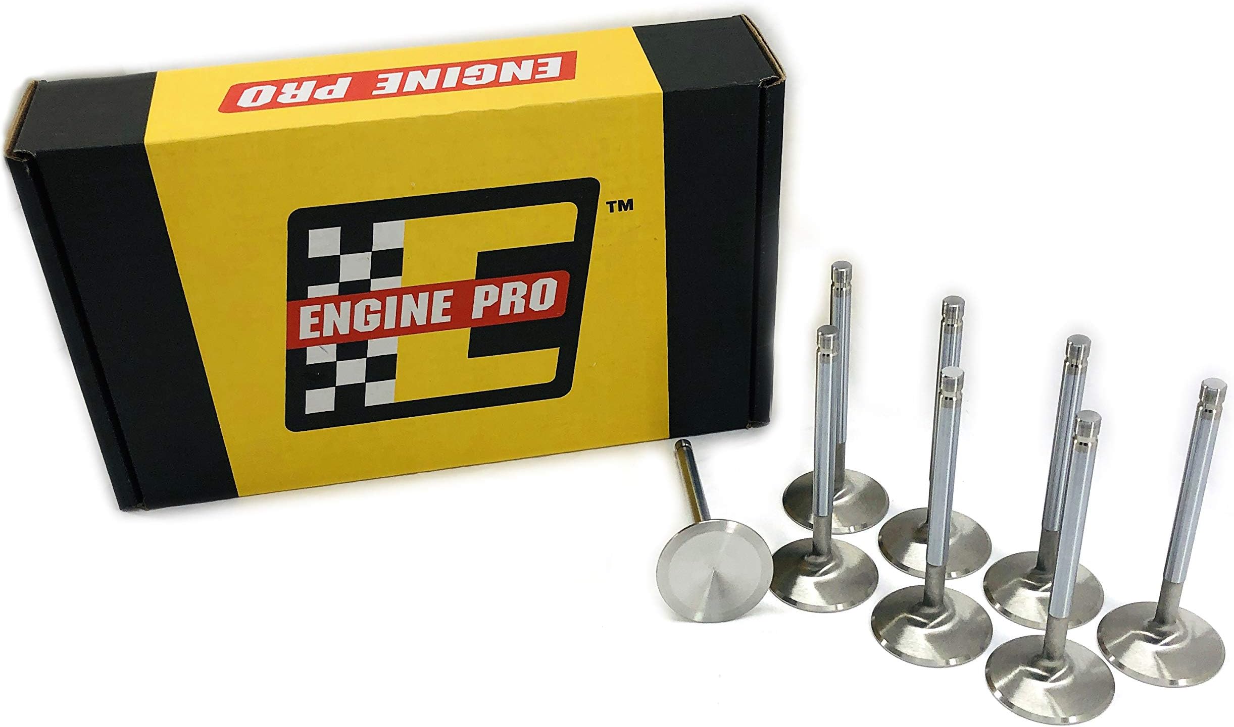 Engine Pro 01-2231 LS Chevy Stainless Intake Valve 2.165 X 4.9 X 0.3137 Stem, 12 Degree, LS3, Back Cut 30 Degree.160 tip Length, Stock Installed Height, Radius Groove