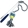 Pet Fit For Life Plush Tough and Durable Squeaky Dog/Puppy Wand Rope Toy - Duck on Rope Teaser Wand