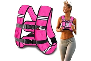 AMSTAFF FITNESS Weighted Vest - Weight Vest for Running, Strength Training & Muscle Building, Features Reflective Stripe for Safe Outdoor Workouts (available in 6lbs to 30lbs)