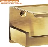 HITSLAM Brushed Gold Toilet Roll Holder with Phone Shelf SUS 304 view 5