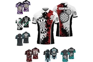 Mens Womens Dart Polo Shirt Custom Snake Dartboard Collared Tee for Darts Player 3D Dart Throwing Clothes