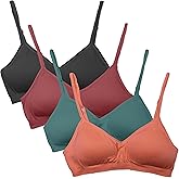Kalon Women’s 4 Pack Demi Padded Bralette Wireless Comfortable Bra