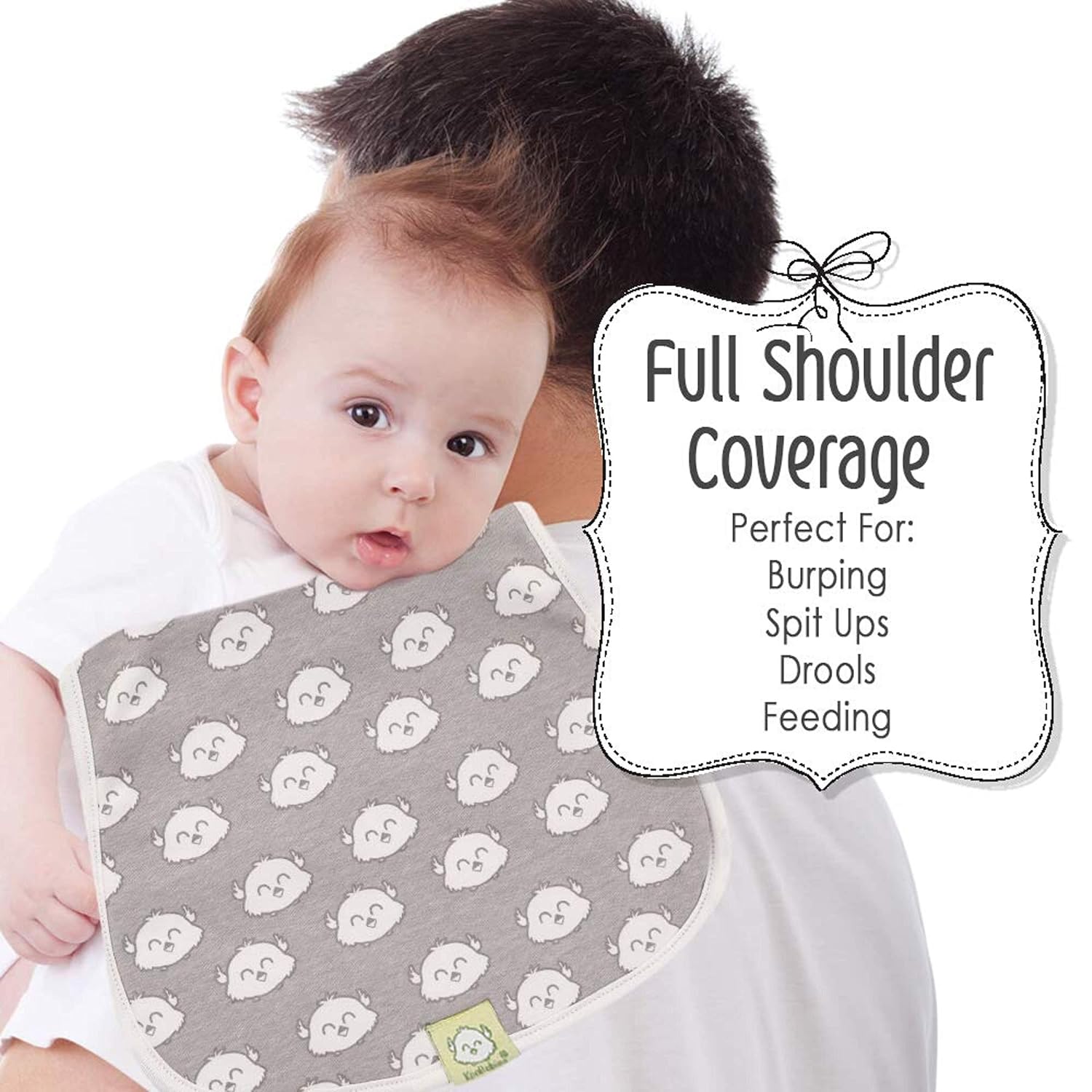 Organic Burp Cloths for Baby Boys and Girls - 5-Pack Ultra Absorbent Burping Cloth, Burp Clothes, Newborn Towel - Milk Spit Up Rags - Burpy Cloth Bib for Unisex, Boy, Girl - Burp Cloths (Grayscape): Baby